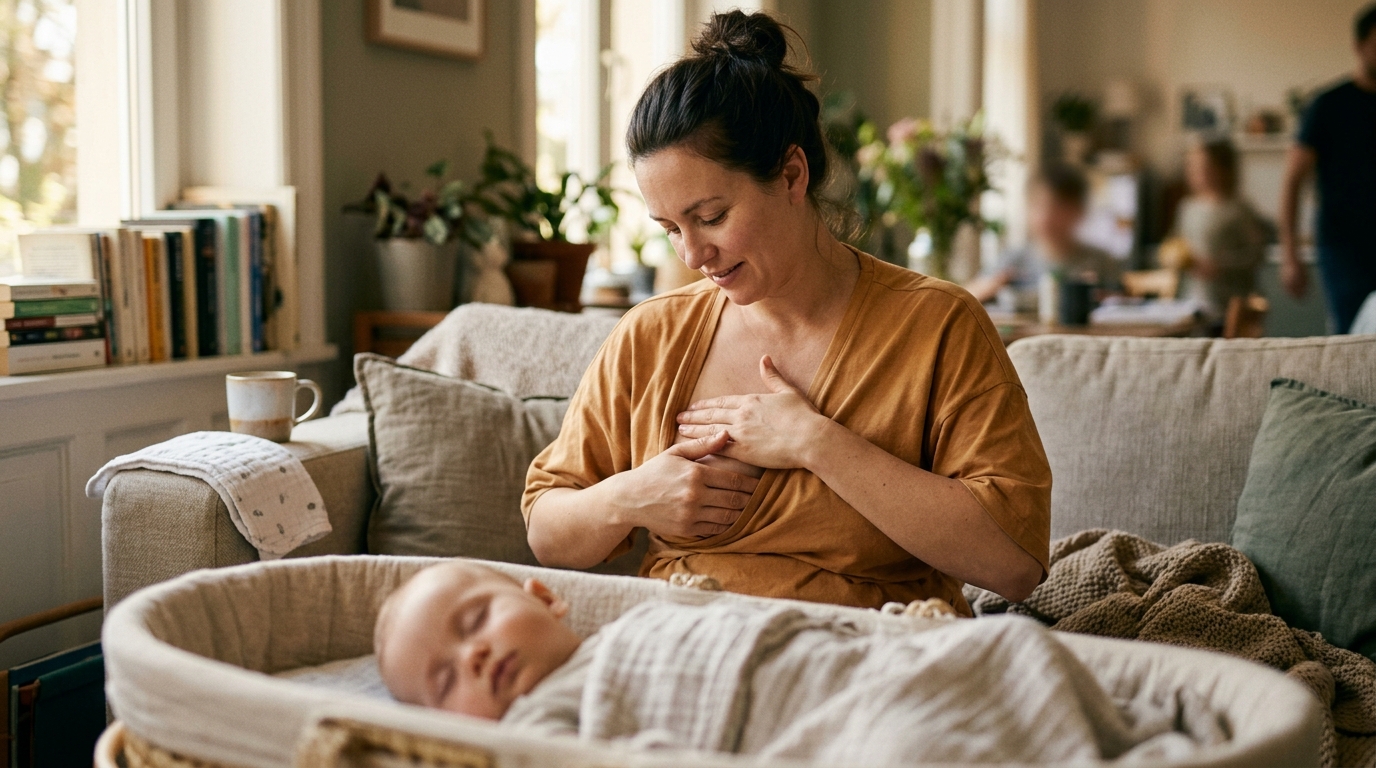 massage ngực khi tắc sữa